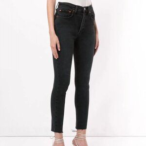 Re/Done 1893whrac high rise ankle crop jeans in black NWT